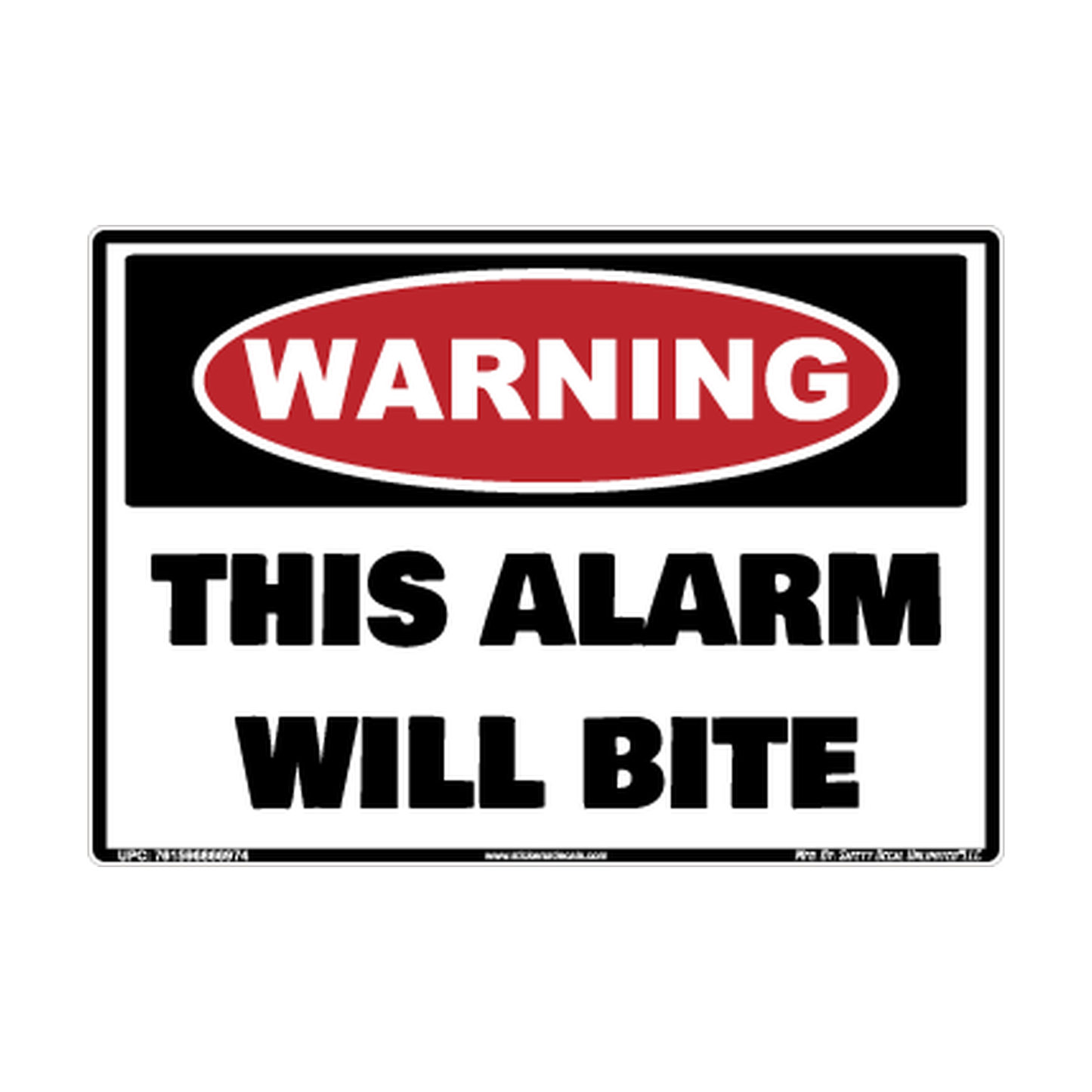 Warning This Alarm Will Bite Safety Sticker Decal