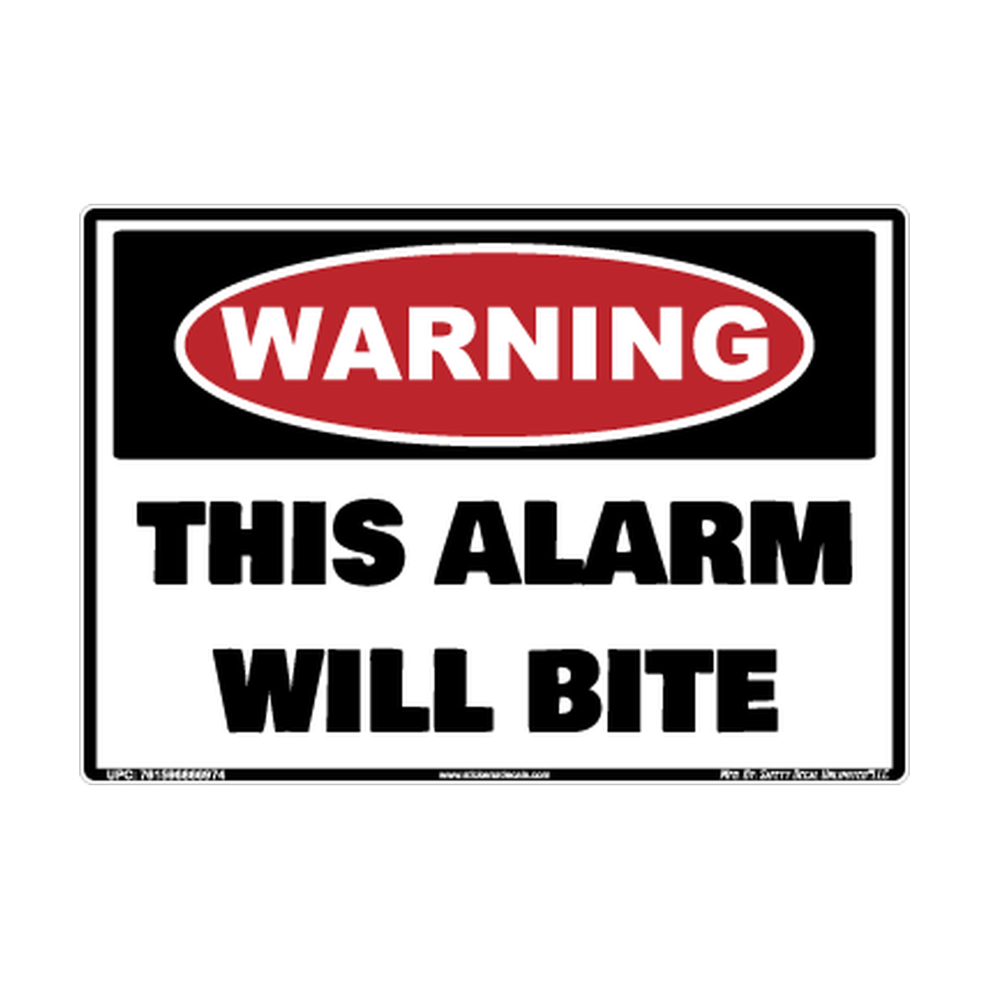 Warning This Alarm Will Bite Safety Sticker Decal