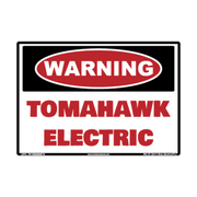 Warning Tomahawk Electric Equipment Decal