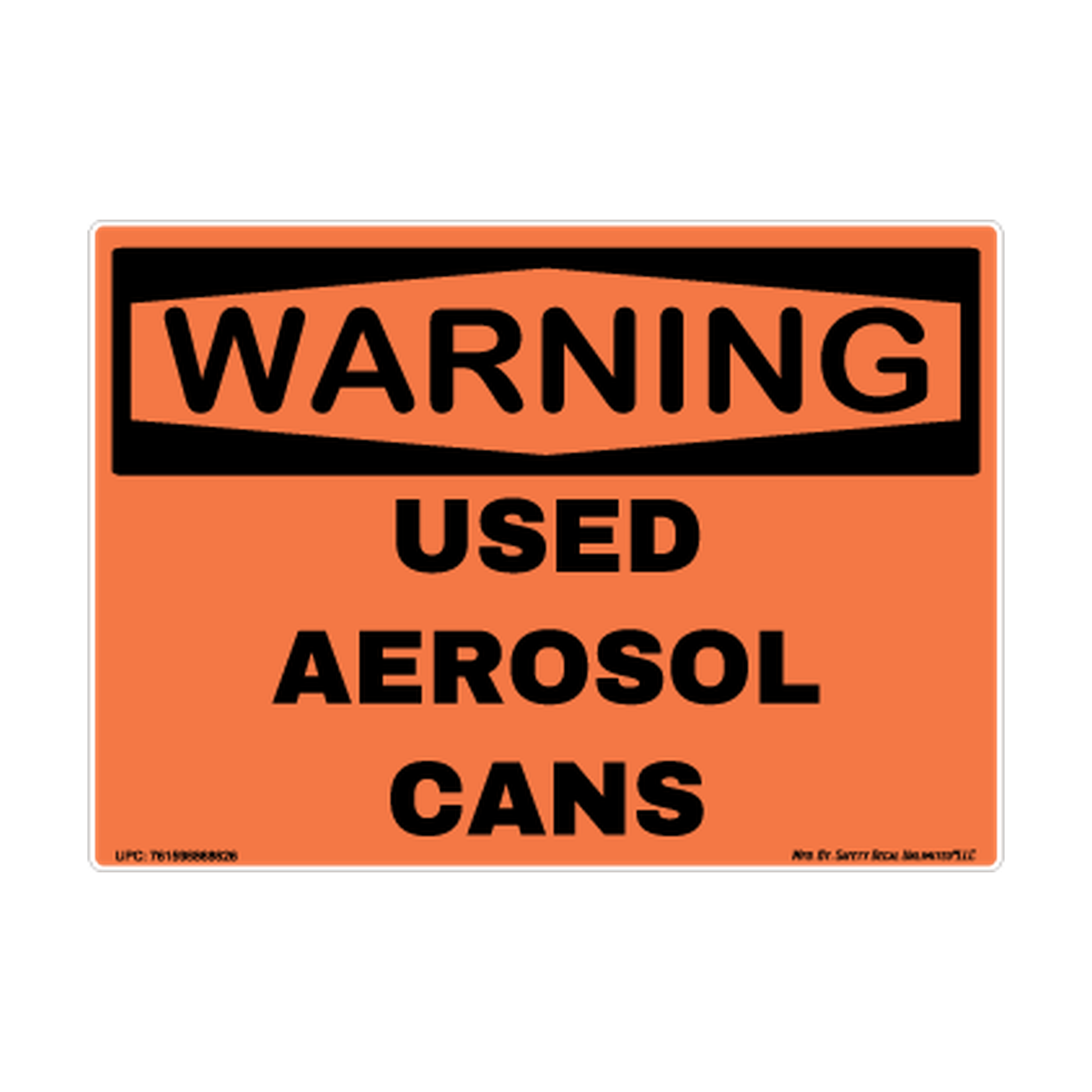 Warning Used Aerosol Cans Safety Sticker Decal