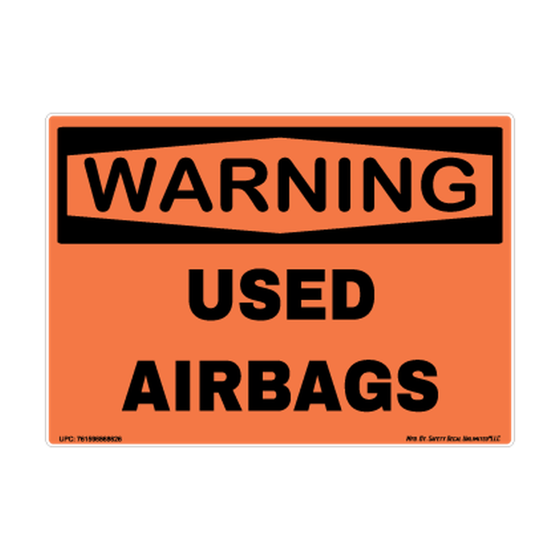 Warning Used Airbags Safety Sticker Decal