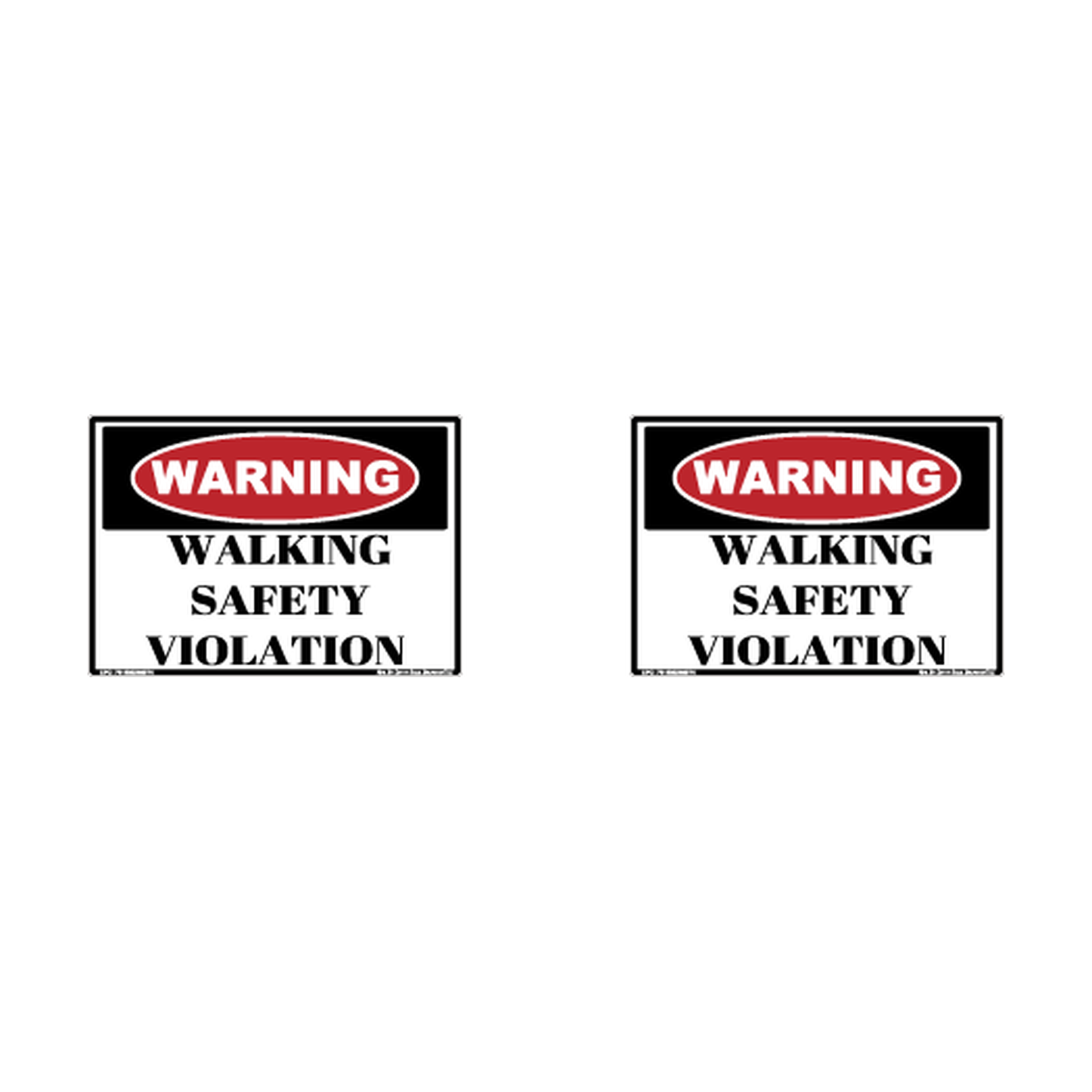 Warning Walking Violation Hard Hat Decal 2pk Sticker Decal