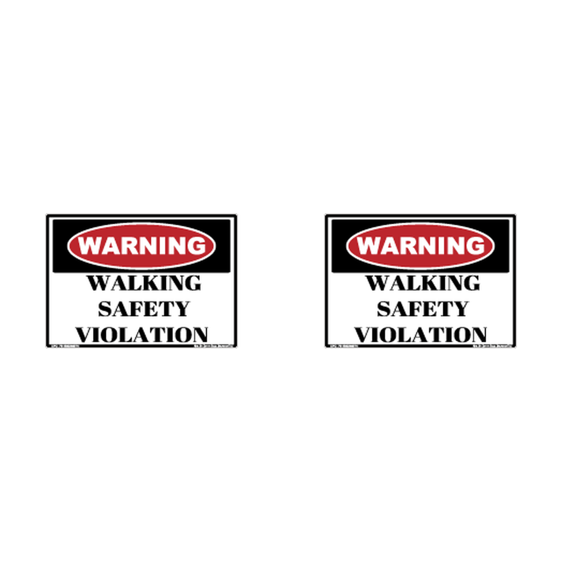 Warning Walking Violation Hard Hat Decal 2pk Sticker Decal