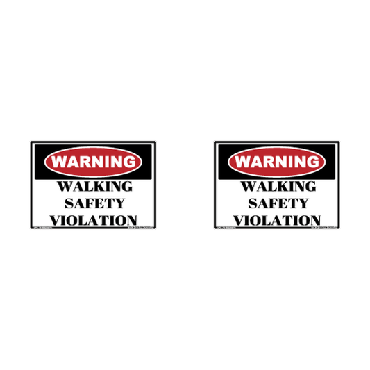 Warning Walking Violation Hard Hat Decal 2pk Sticker Decal