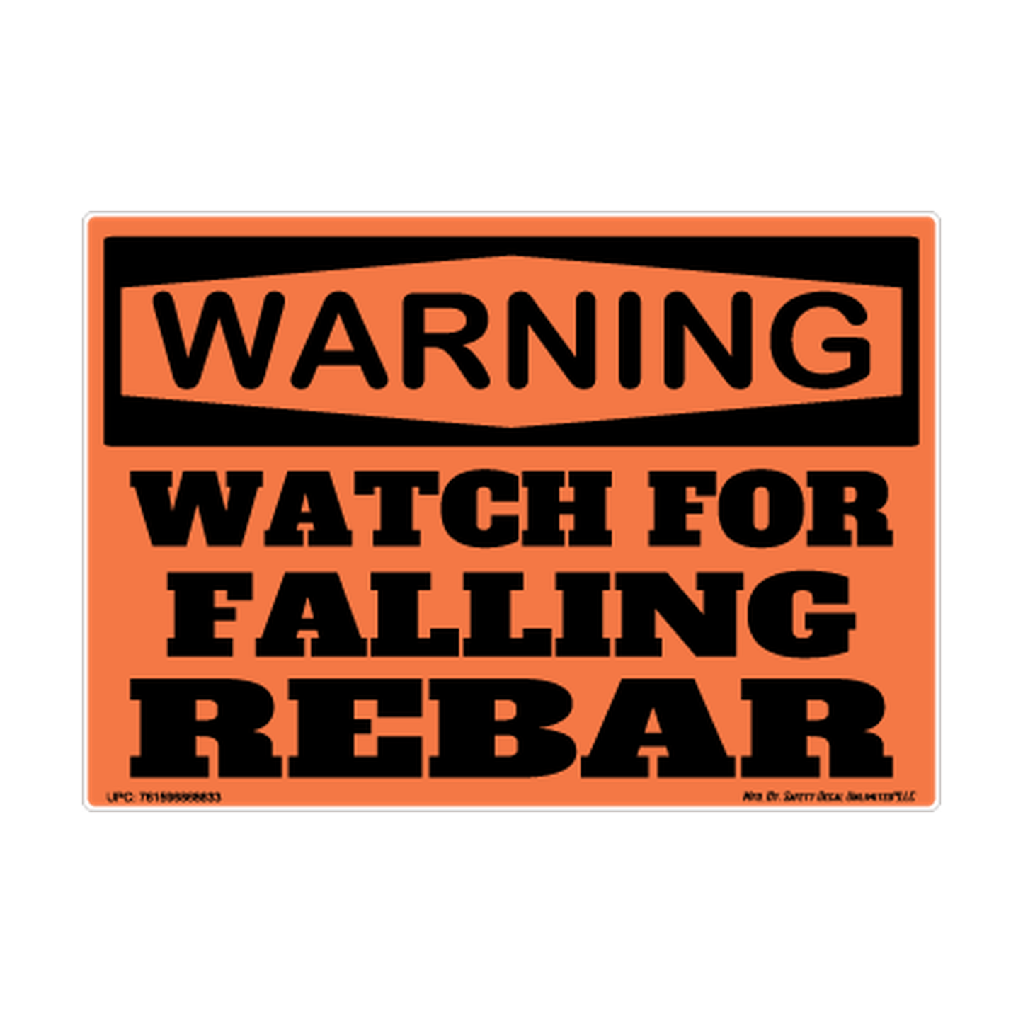 Warning Watch For Falling Rebar Safety Sticker Decal