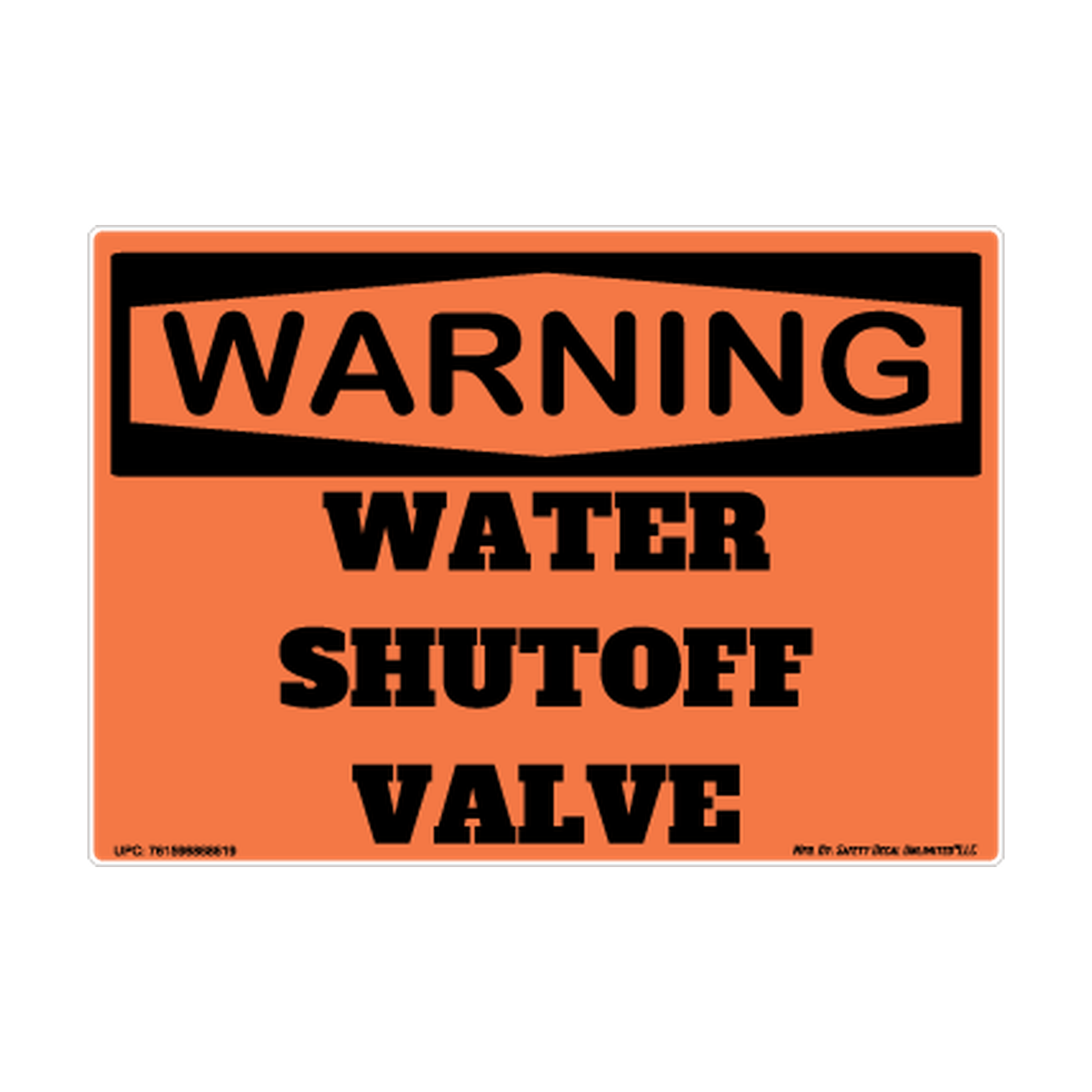 Warning Water Shutoff Valve Safety Sticker Decal