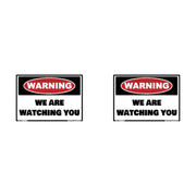 Warning We Are Watching You Hard Hat Decal two-pack