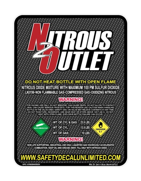 A black and white advertisement for nitrous outlet.