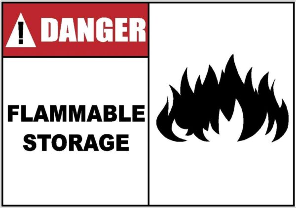 Danger Flammable Storage Sticker Decal