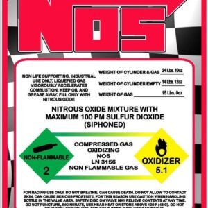 15LB Nitrous Bottle Replacement Checkered Flag Red Sticker Decal