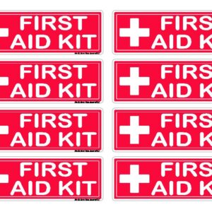 First Aid Kit 8pk Cabinet Sticker Decal 3x1