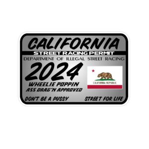 CALIFORNIA Street Racing Permit