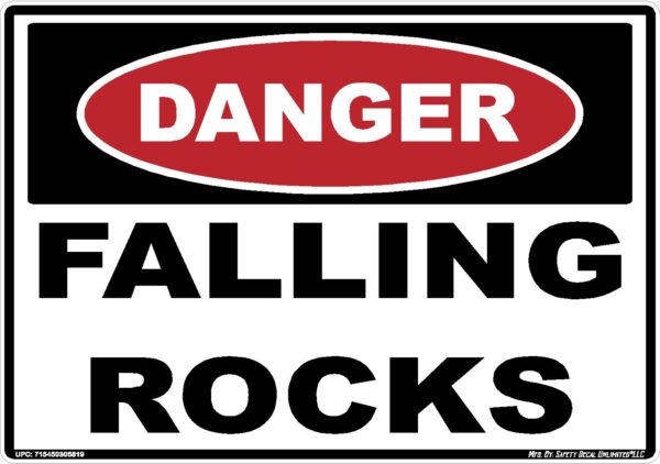Danger Falling Rocks Sticker