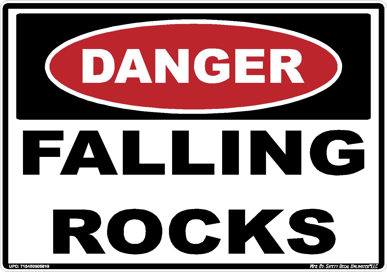 Danger Falling Rocks Sticker