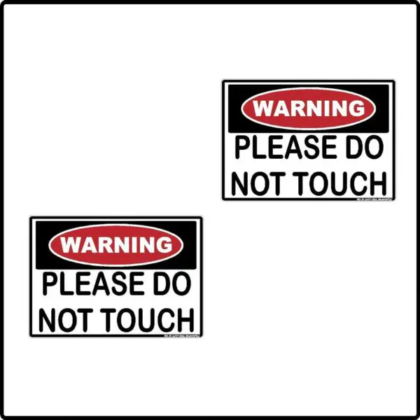 2pk Warning Please Do Not Touch Label Sticker Decal