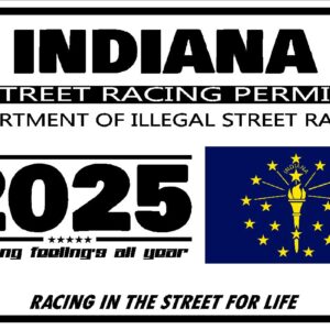 Indiana Street Racing Permit Sticker Decal