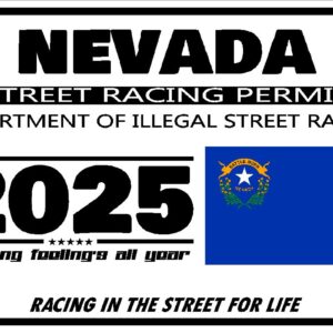 Nevada Street Racing Permit Sticker Decal