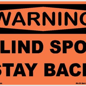 Warning Blind Spot Stay Back Orange Black Sticker Decal Replacement Skin